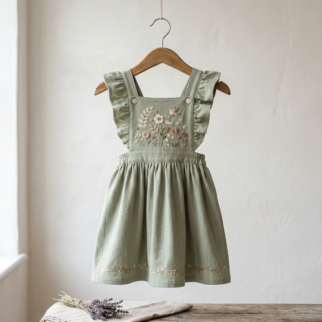 Sage Organic Cotton Pinafore
